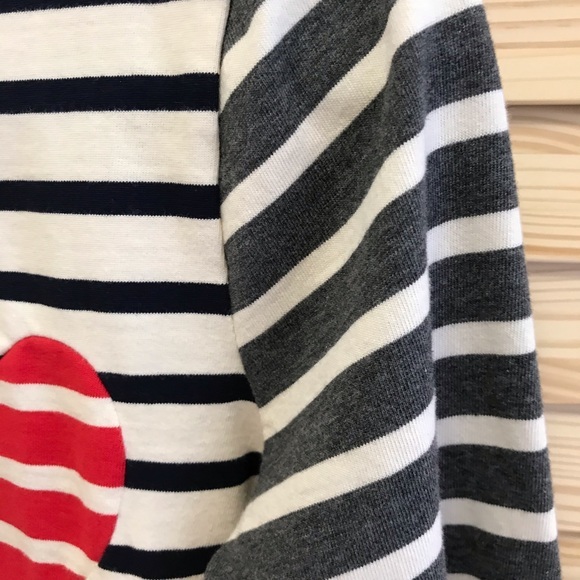 J‎ Crew long sleeve shirt with a heart ❤️ Nautical navy, grey, cream size M - Picture 2 of 6